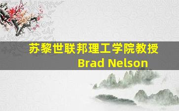 苏黎世联邦理工学院教授Brad Nelson